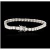Image 2 : 14KT White Gold 7.60 ctw Diamond Tennis Bracelet