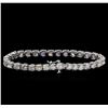 Image 2 : 14KT White Gold 9.10 ctw Diamond Tennis Bracelet