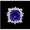 Image 2 : 14KT White Gold GIA Certified 7.53 ctw Tanzanite and Diamond Ring