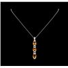 Image 2 : Crayola 7.80 ctw Citrine and White Sapphire Pendant With Chain - .925 Silver