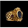 Image 1 : 1.26 ctw Sapphire and Ruby Ring - 14KT Yellow Gold