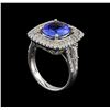 Image 4 : 3.45 ctw Tanzanite and Diamond Ring - 14KT White Gold
