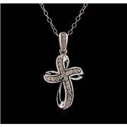 0.50 ctw Diamond Pendant With Chain - 14KT White Gold