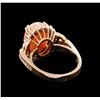 Image 3 : 5.70 ctw Pink Coral and Diamond Ring - 14KT Rose Gold