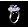 Image 3 : 14KT White Gold 2.37 ctw Tanzanite and Diamond Ring