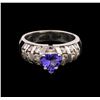 Image 2 : 0.96 ctw Tanzanite and Diamond Ring - 14KT White Gold