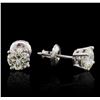 Image 2 : 14KT White Gold 1.34 ctw Diamond Solitaire Earrings