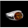 Image 1 : Crayola 3.95 ctw Citrine and White Sapphire Ring - .925 Silver