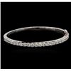 Image 1 : 14KT White Gold 3.16 ctw Diamond Bangle Bracelet