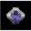 Image 2 : 2.73 ctw Tanzanite and Diamond Ring - 18KT White Gold