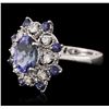 Image 1 : 14KT White Gold 3.09 ctw Tanzanite and Diamond Ring