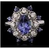 Image 2 : 14KT White Gold 3.09 ctw Tanzanite and Diamond Ring