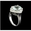 Image 4 : 3.87 ctw Aquamarine and Diamond Ring - 14KT White Gold