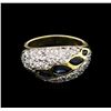 Image 2 : 1.20 ctw Sapphire and Diamond Ring - 14KT Yellow Gold