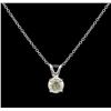 Image 1 : 0.49 ctw Diamond Pendant With Chain - 14KT White Gold