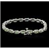 Image 2 : 14KT White Gold 11.20 ctw Green Sapphire and Diamond Bracelet