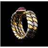 Image 4 : Bulgari Snake Shank Fashion Ring - 18KT White and Yellow Gold