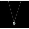 Image 2 : 14KT White Gold 6.42 ctw Chrysocolla and Diamond Pendant With Chain