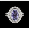 Image 2 : 14KT White Gold 1.92 ctw Tanzanite and Diamond Ring