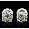 Image 1 : 14KT White Gold 1.22 ctw Diamond Solitaire Earrings