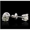 Image 2 : 14KT White Gold 1.22 ctw Diamond Solitaire Earrings