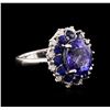 Image 1 : 14KT White Gold 3.54 ctw Tanzanite, Sapphire and Diamond Ring