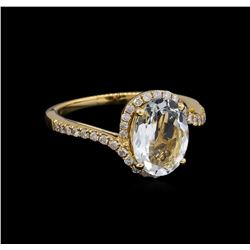 2.16 ctw Aquamarine and Diamond Ring - 14KT Yellow Gold