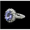 Image 1 : 14KT White Gold 3.82 ctw Tanzanite and Diamond Ring