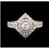 Image 2 : 14KT White Gold 1.08 ctw Diamond Ring
