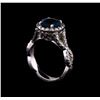 Image 4 : 2.66 ctw London Blue Topaz and Diamond Ring - 14KT White Gold