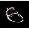 Image 3 : 14KT White Gold 3.95 ctw Amethyst and Diamond Ring