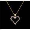 Image 1 : 0.50 ctw Diamond Pendant With Chain - 14KT Yellow Gold