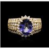 Image 2 : 14KT Yellow Gold 3.29 ctw Tanzanite and Diamond Ring