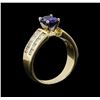 Image 4 : 1.32 ctw Sapphire and Diamond Ring - 14KT Yellow Gold