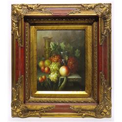 Framed Oil On Canvas, Still Life