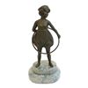 Image 1 : Art Deco Bronze Hula Hoop Girl On Marble