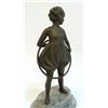 Image 2 : Art Deco Bronze Hula Hoop Girl On Marble