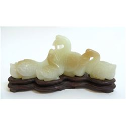 Chinese Jade Geese Carving