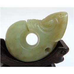 Chinese Hong Shan Jade Pig Dragon Pendant