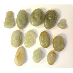 Twelve Carved Jade Pendants