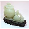 Image 2 : Carved Jade Inkwell And Stand