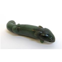 Green Jade Tadpole Carving