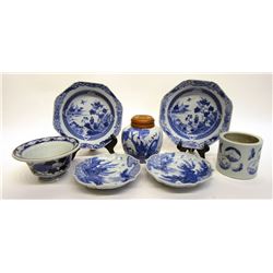 7 Pieces Of Blue & White Porcelain