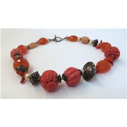 Coral & Hardstone Necklace