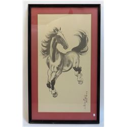 Framed Chinese Horse Print