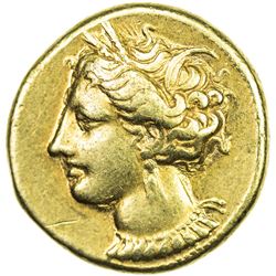 CARTHAGE: Anonymous, ca. 290-280 BC, electrum shekel (7.59g). VF-EF