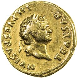ROMAN EMPIRE: Vespasian, 69-79 AD, AV aureus (7.09g). F-VF
