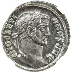 ROMAN EMPIRE: Diocletian, 284-305 AD, AR argenteus (2.78g), R (Rome). NGC MS