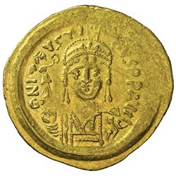 BYZANTINE EMPIRE: Justin II, 565-578, AV light solidus (4.05g), Constantinople, S-376, MIB-6, VF
