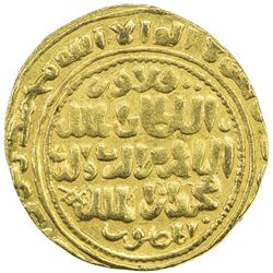 BAHRI MAMLUK: Muhammad I, 2nd reign, 1299-1309, AV dinar (5.94g) (al-Qahira) al-Mahrusa, AH707. EF